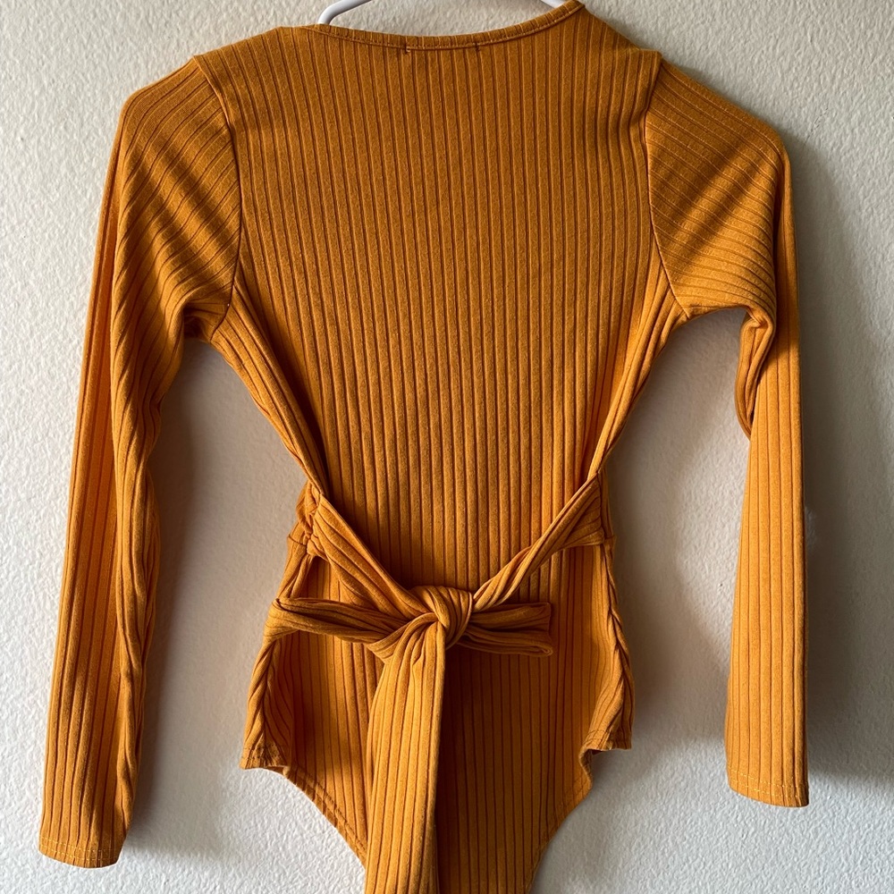 Yellow Boohoo bodysuit US size S